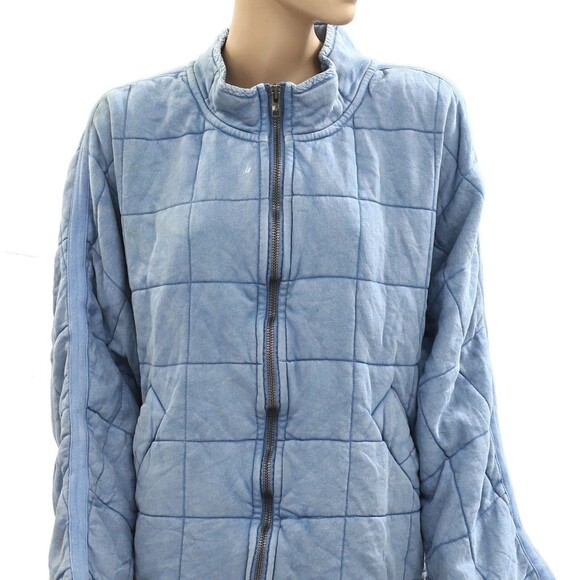 Free People Dolman Quilted Knit Jacket Top Oversized Slouchy M New 285509 - Picture 4 of 9